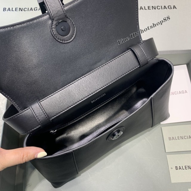 Balenciaga巴黎世家專櫃爆款大號黑色配黑扣Hourglass沙漏包 fyj1822